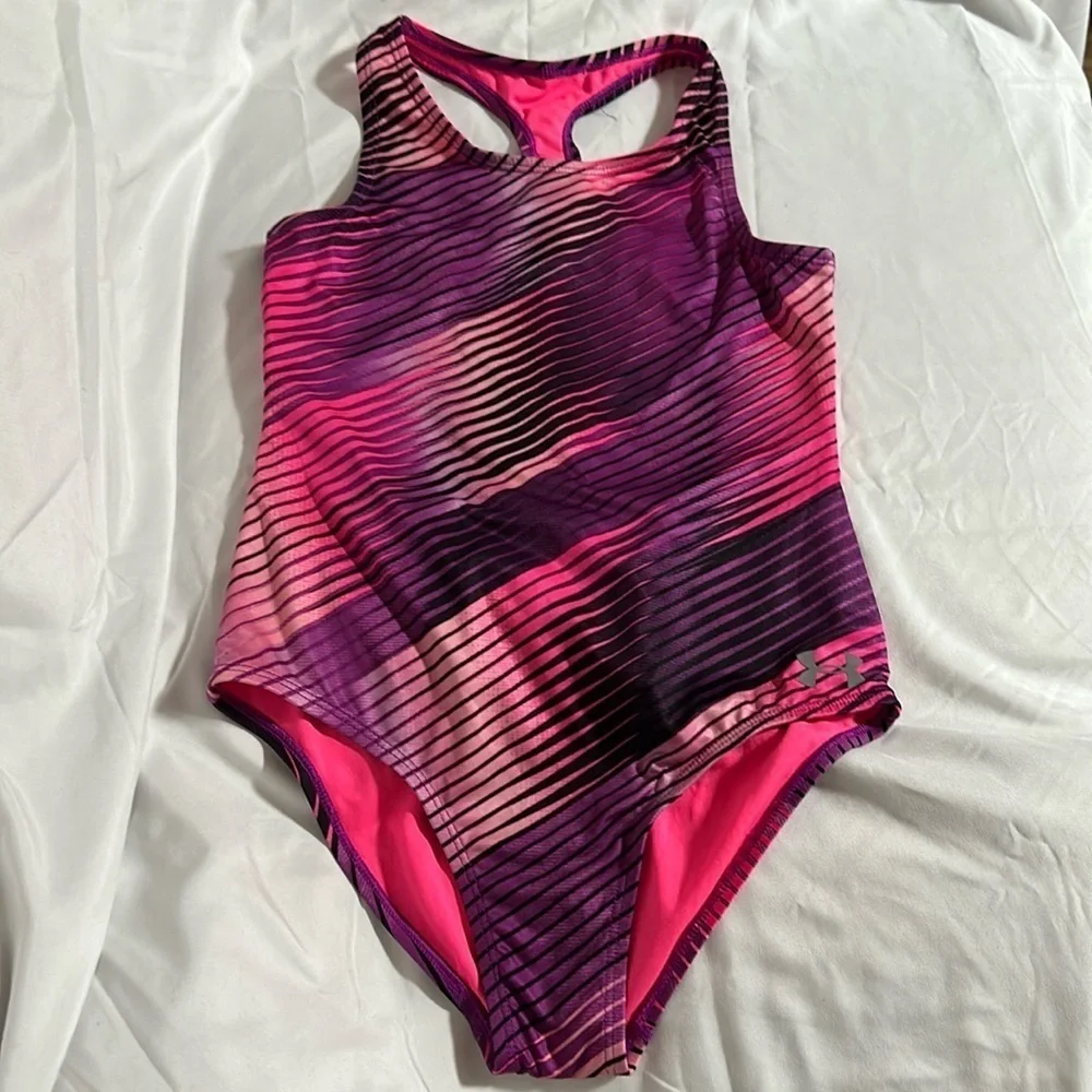 Under Armour One Piece Swimsuit, Multicolor, Girls Size 12